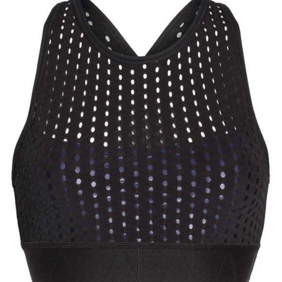 ALALA Perforated Cross Back Sports Bra Black/Navy - Picture 4 of 8